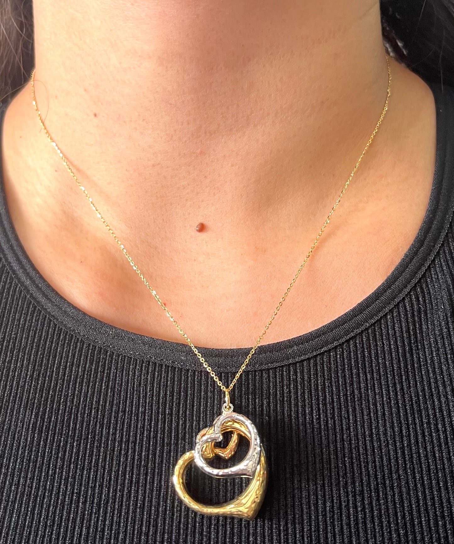 Tricolor Heart Necklace NL131