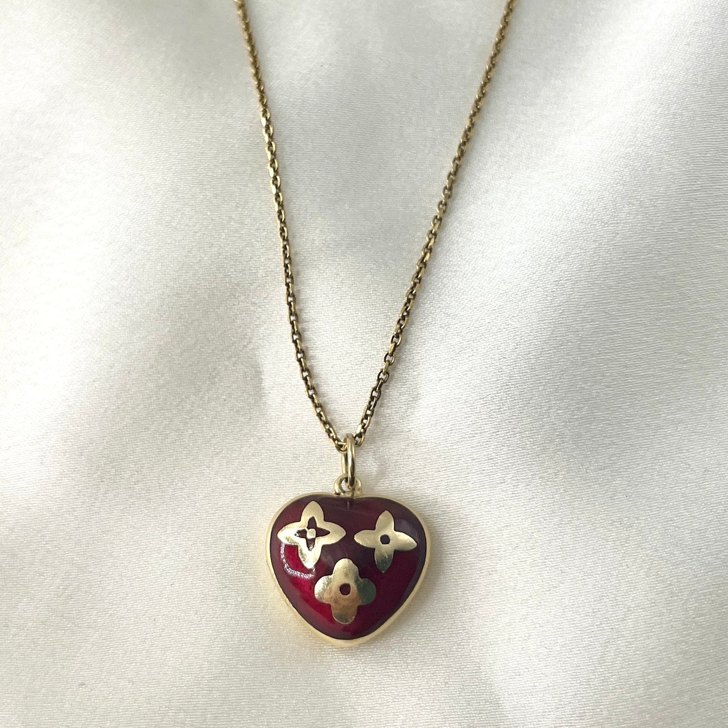 Red Heart Yellow Gold Necklace NL147