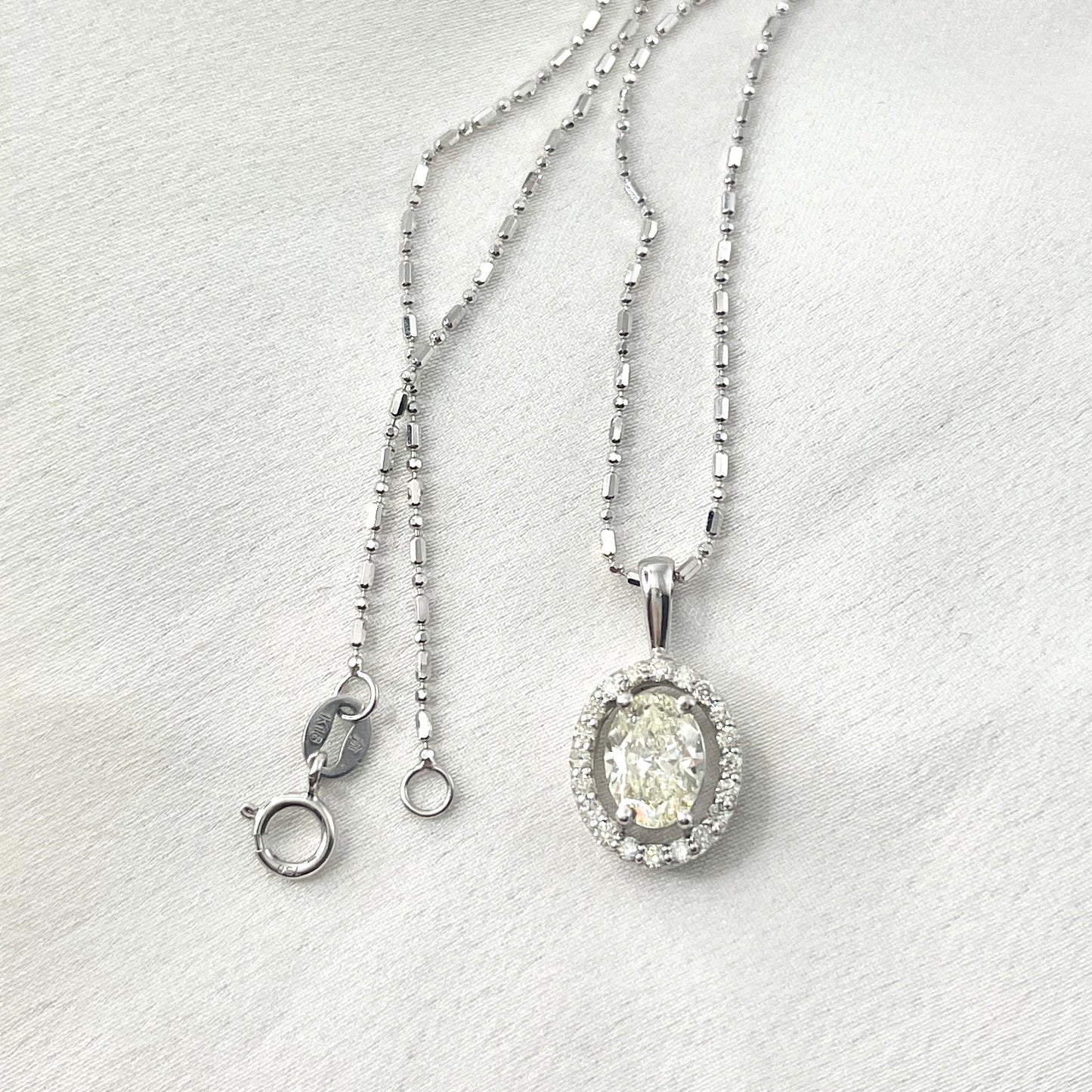 GIA Oval Brilliant Diamond Necklace NL150