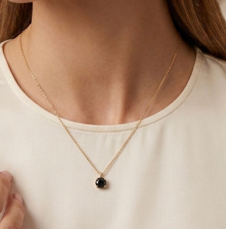 Black Diamond Necklace 1ct NL214
