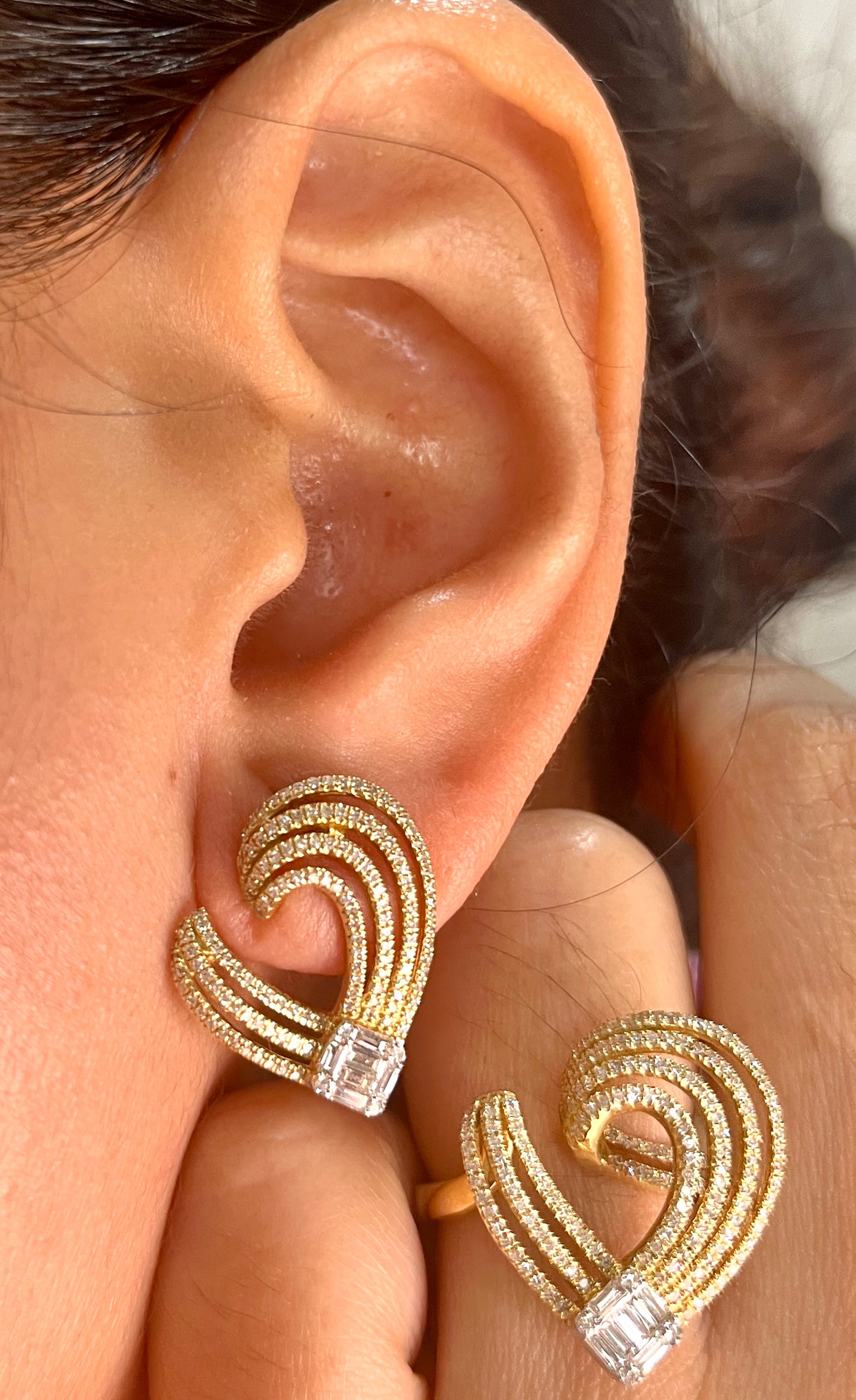 Heart Shaped Baguette Diamond Set ST065