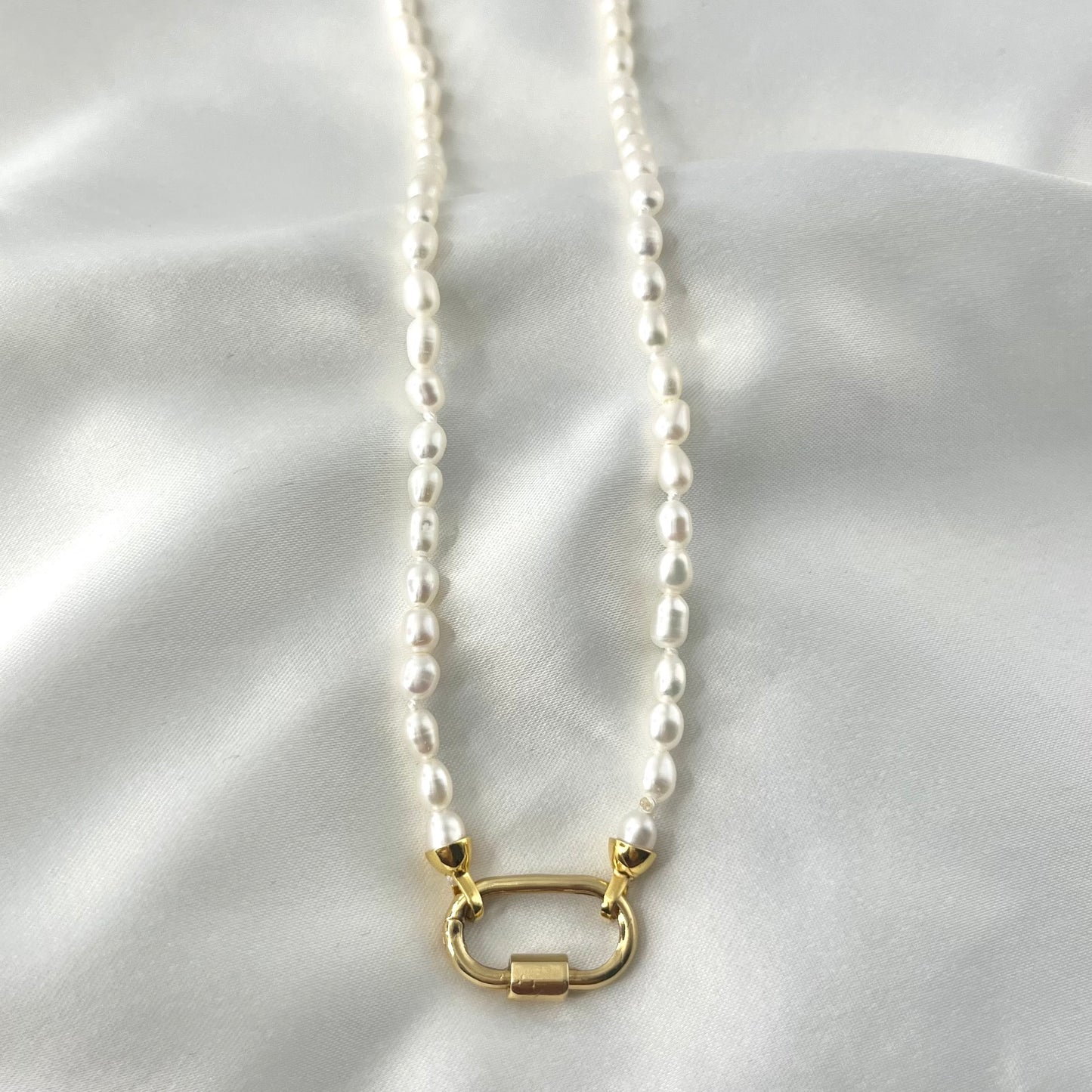 Carabiner Pearl Necklace NL127