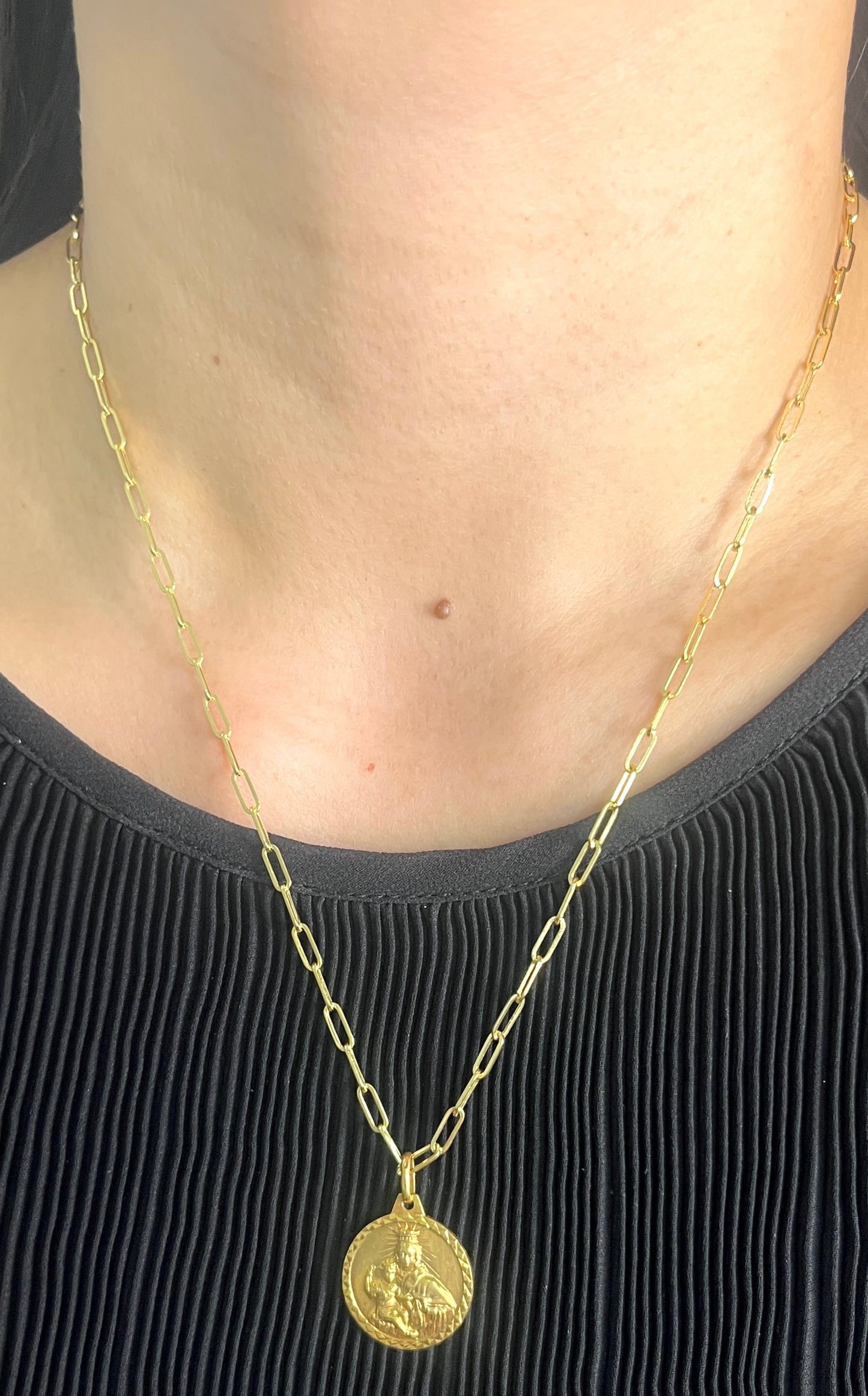 Medallion Paperclip Necklace NL168