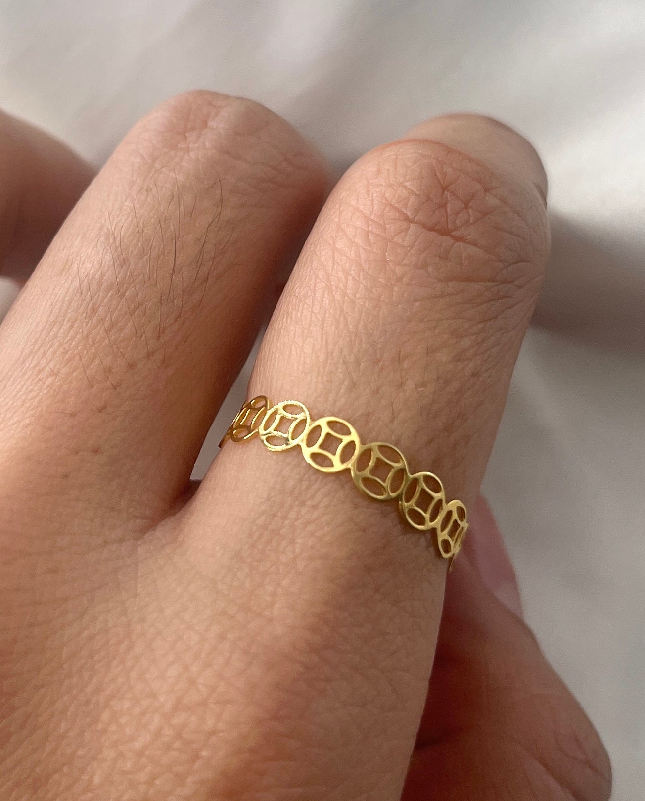 Coin Yellow Gold Ring RG107