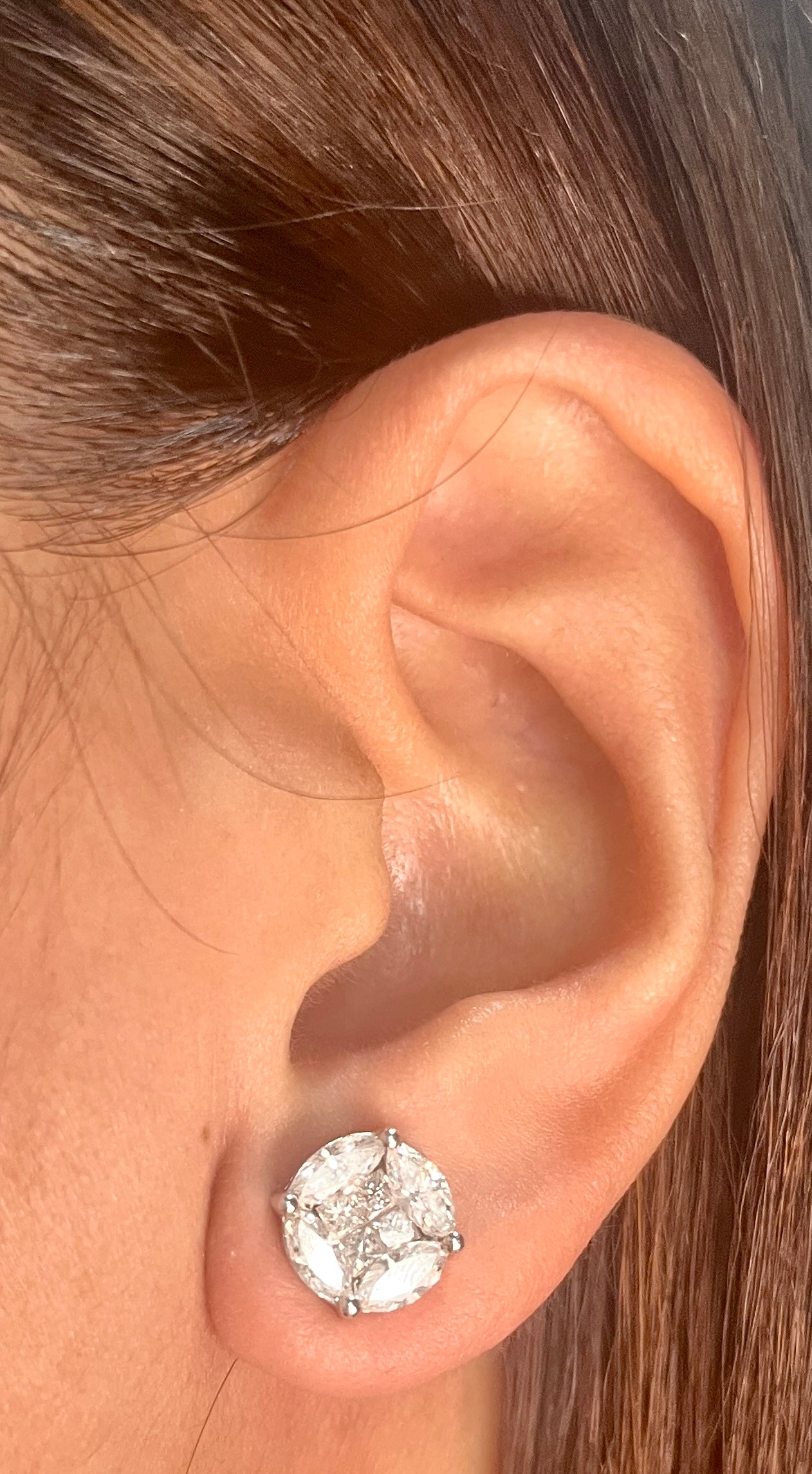 Illusion Earrings 4CT Face ER163