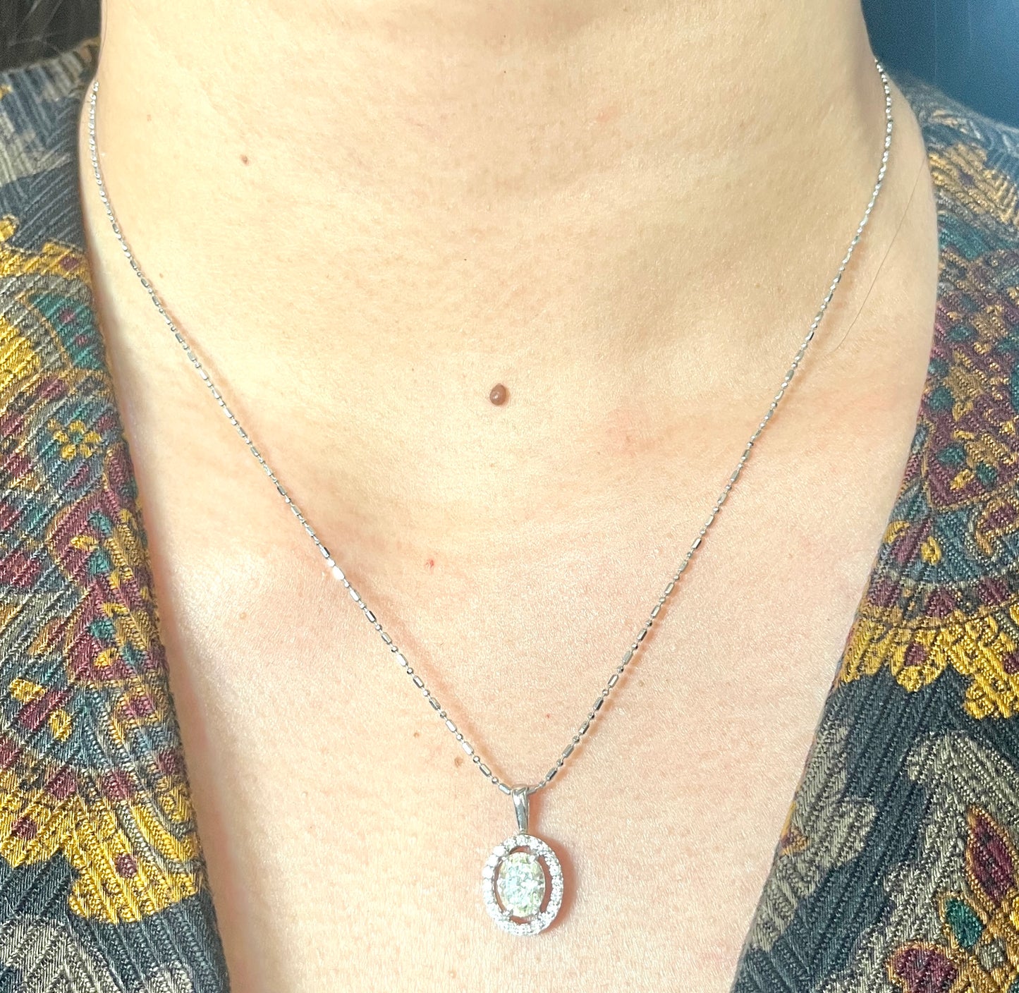 GIA Oval Brilliant Diamond Necklace NL150