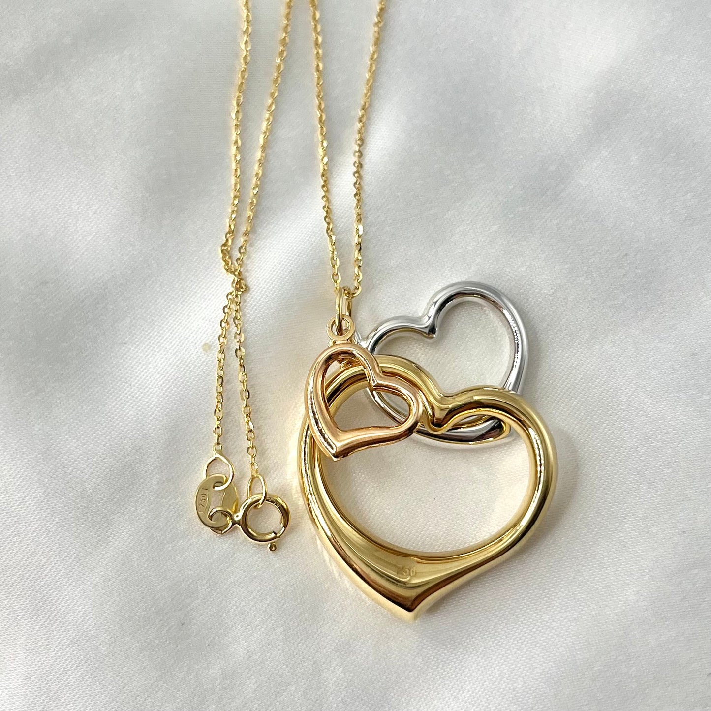 Tricolor Heart Necklace NL131