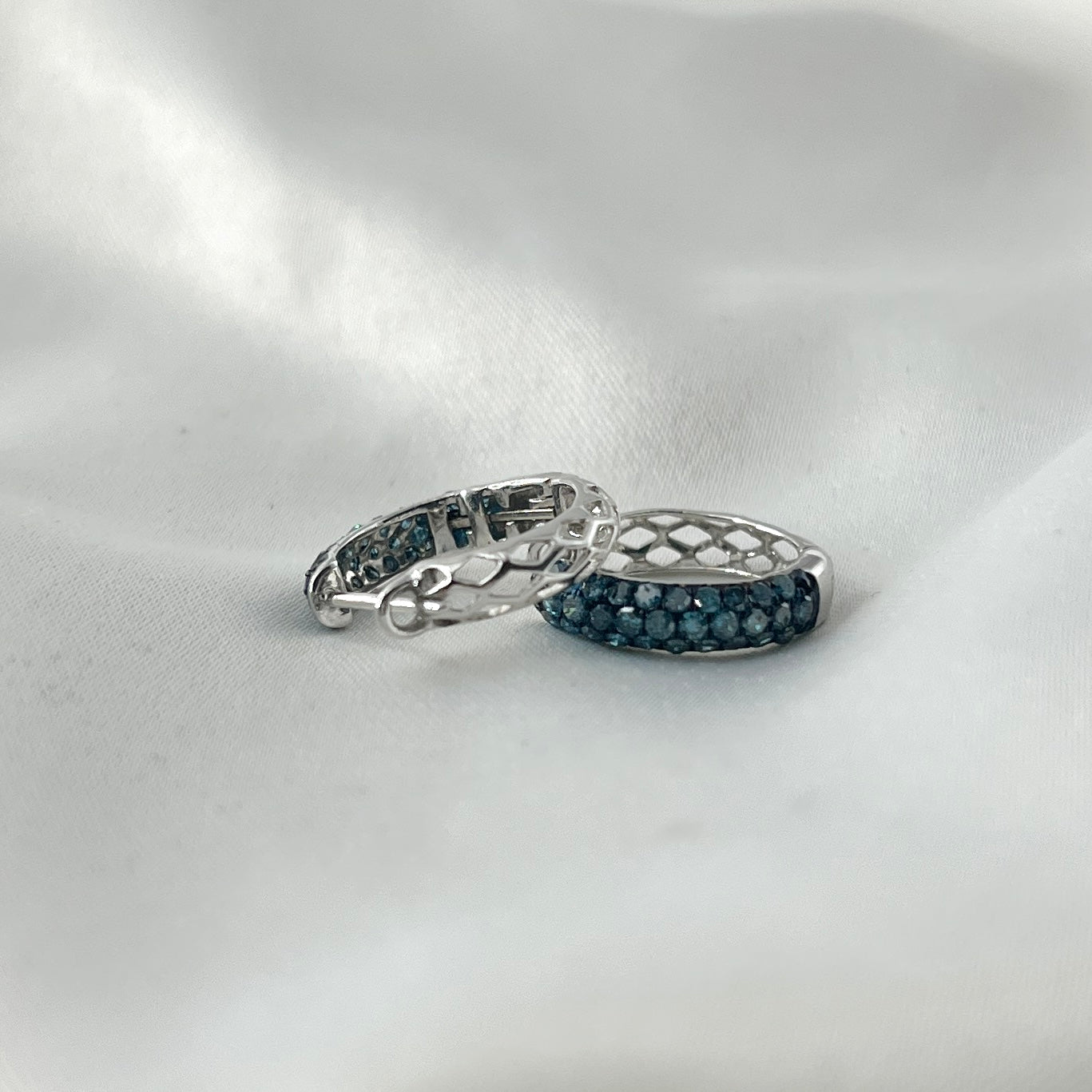Blue Fancy Diamond Creole ER172