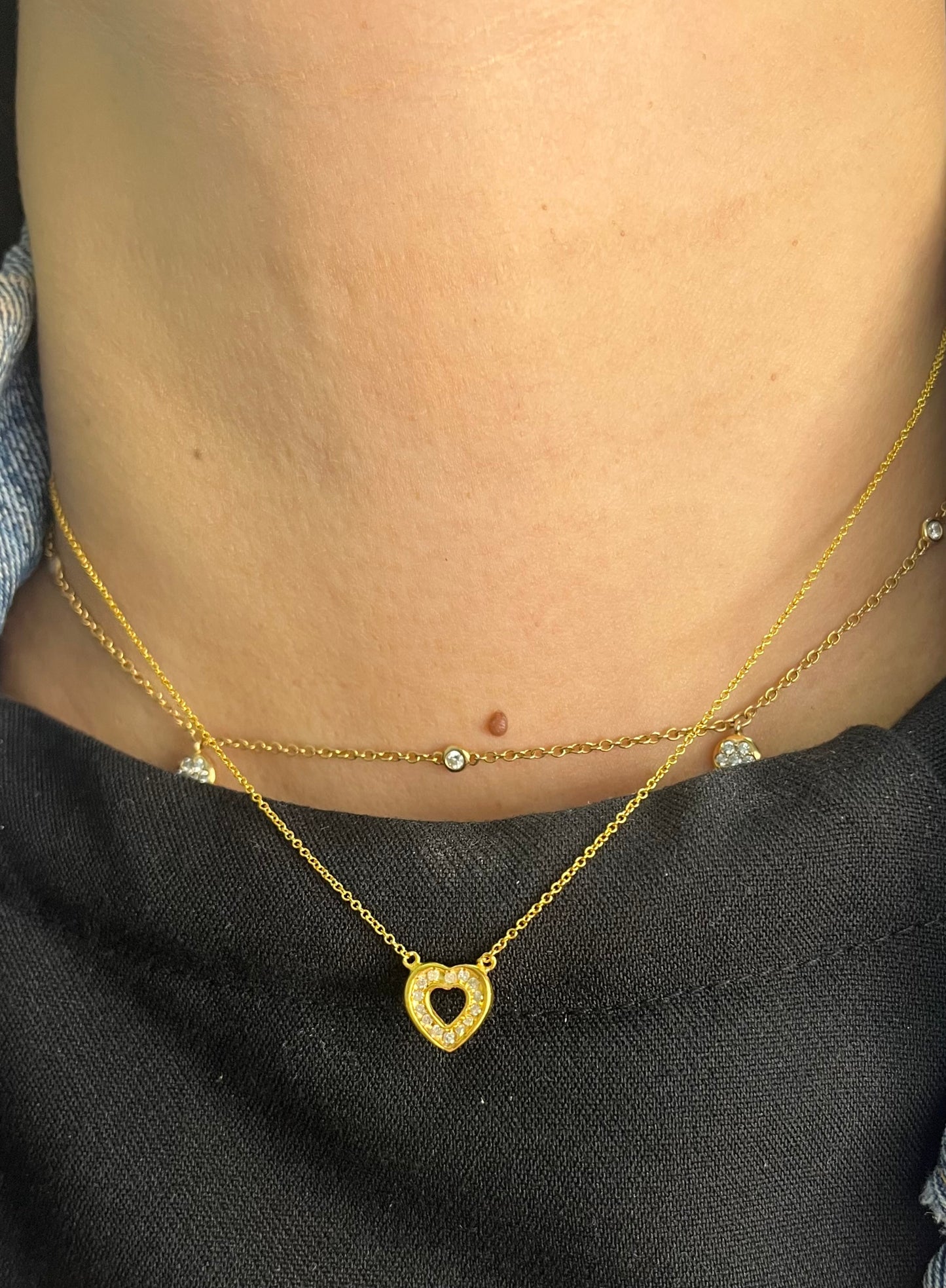Heart Diamond Choker NL138