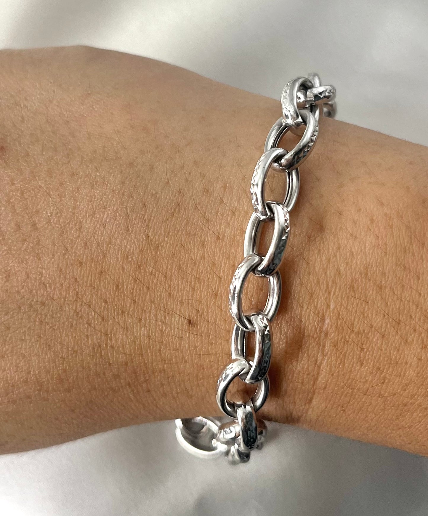 Chain White Gold Bracelet BR086