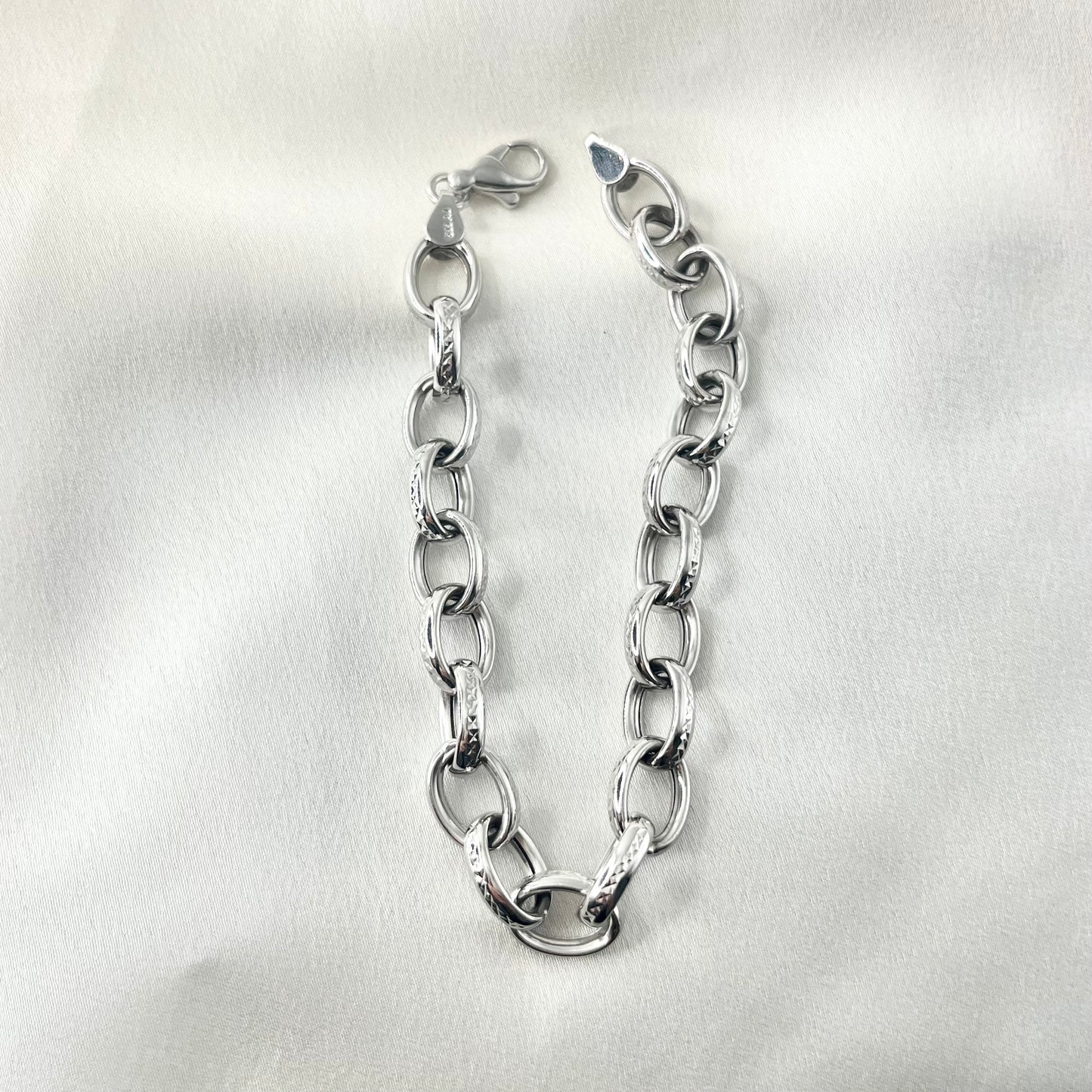 Chain White Gold Bracelet BR086