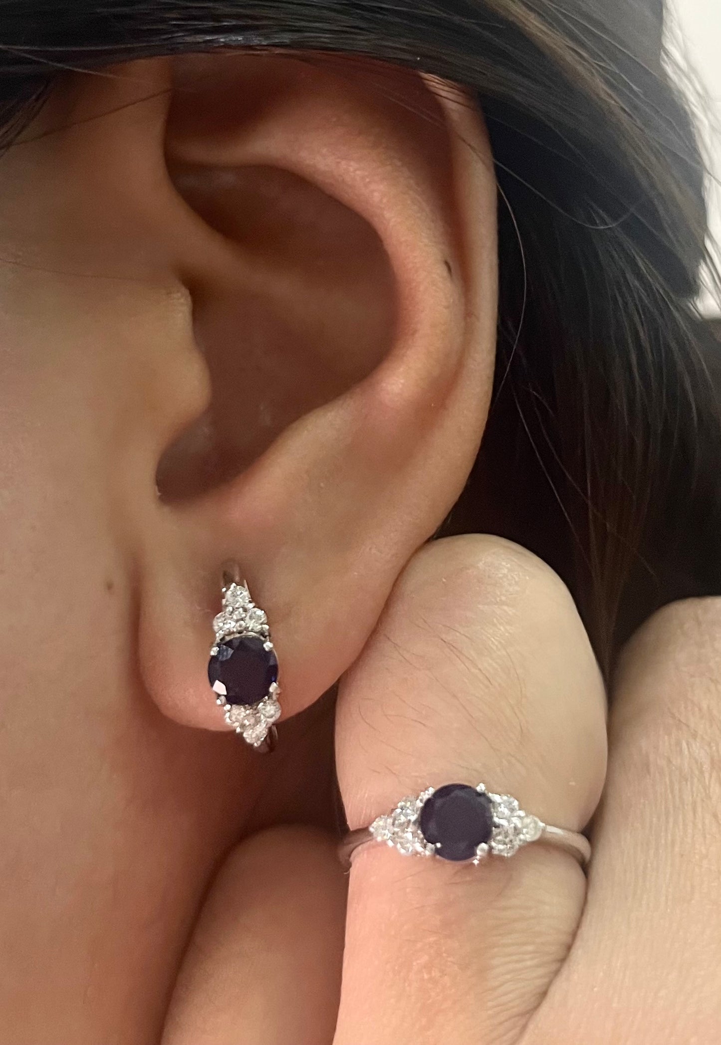 Sapphire Diamond Creole Set ST050