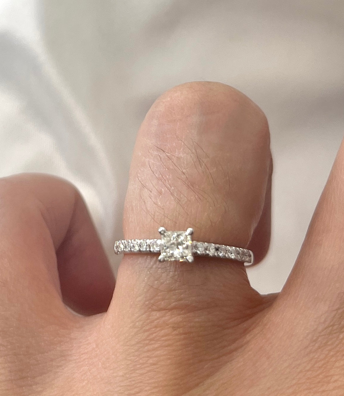 GIA Princess Cut Diamond Engagement Ring EG012