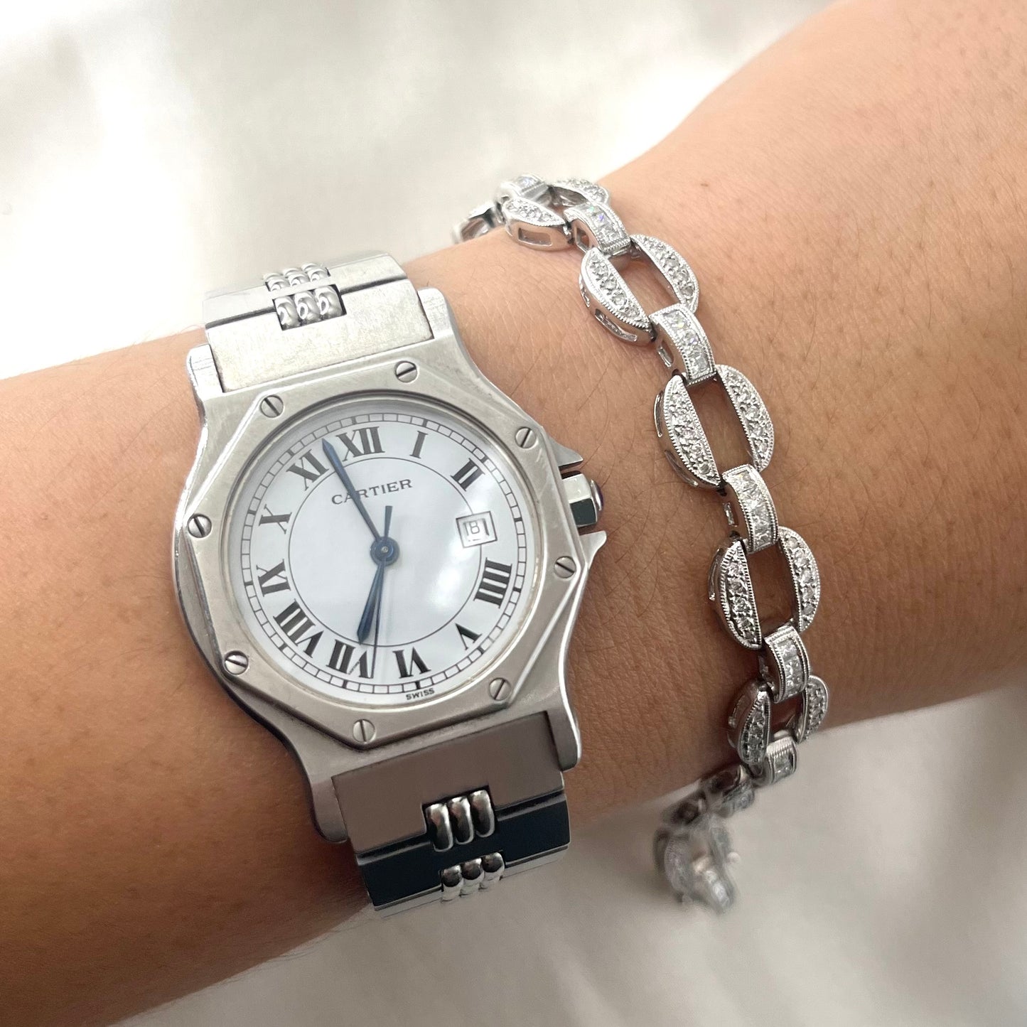 Oval Link Tennis Bracelet BR083