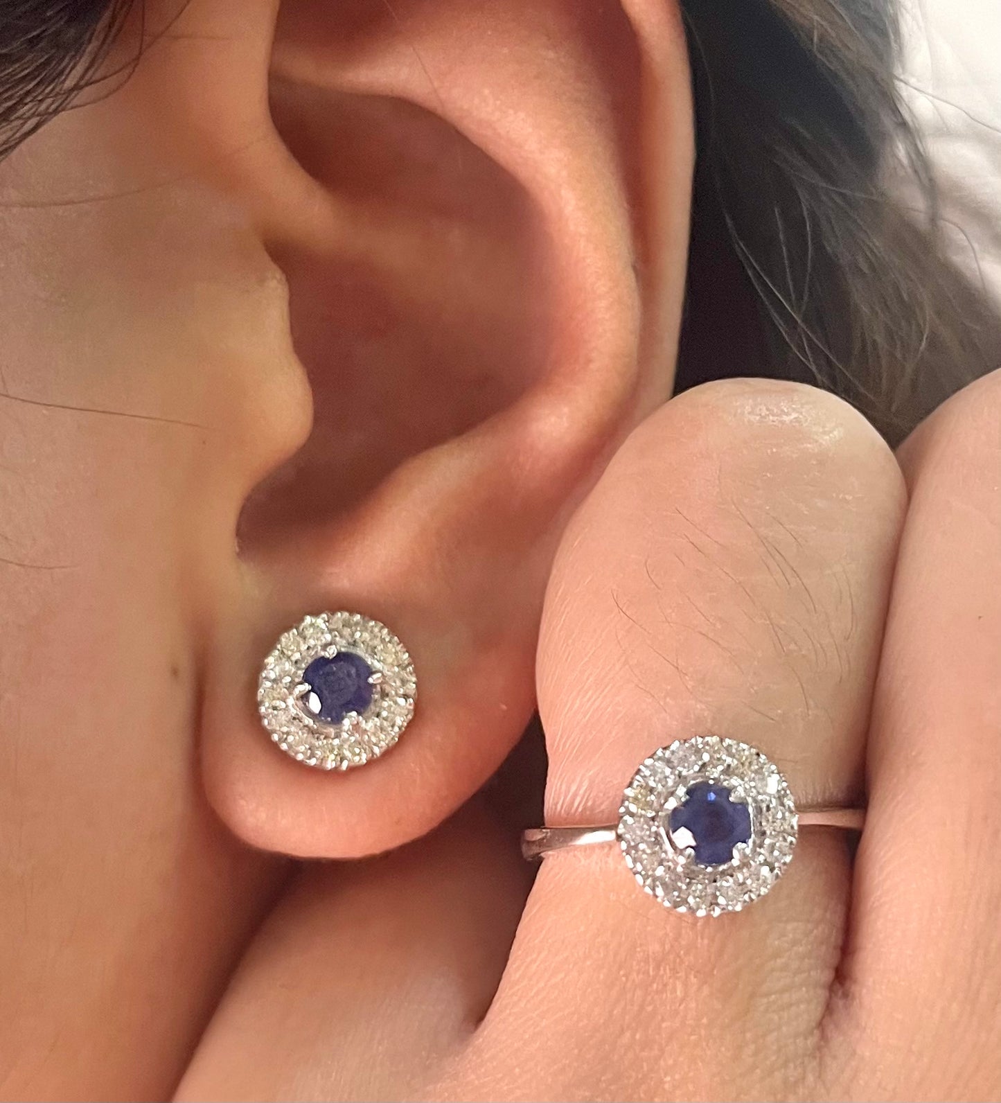 Sapphire Diamond Halo Set ST051