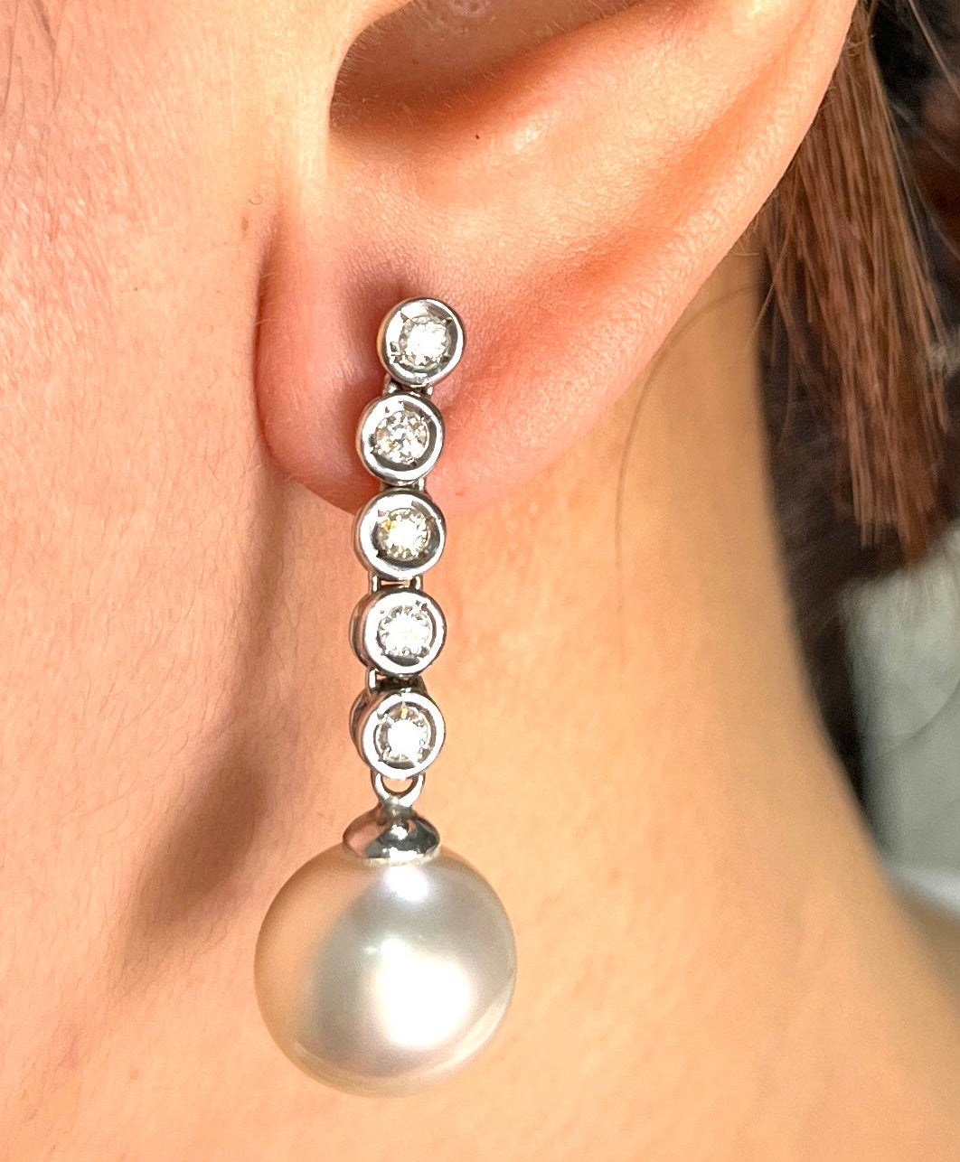 Diamond Pearl Drop Danglings DE023