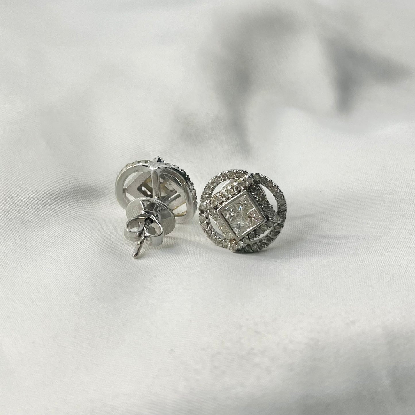 Cluster Princess Cut Earrings ER136