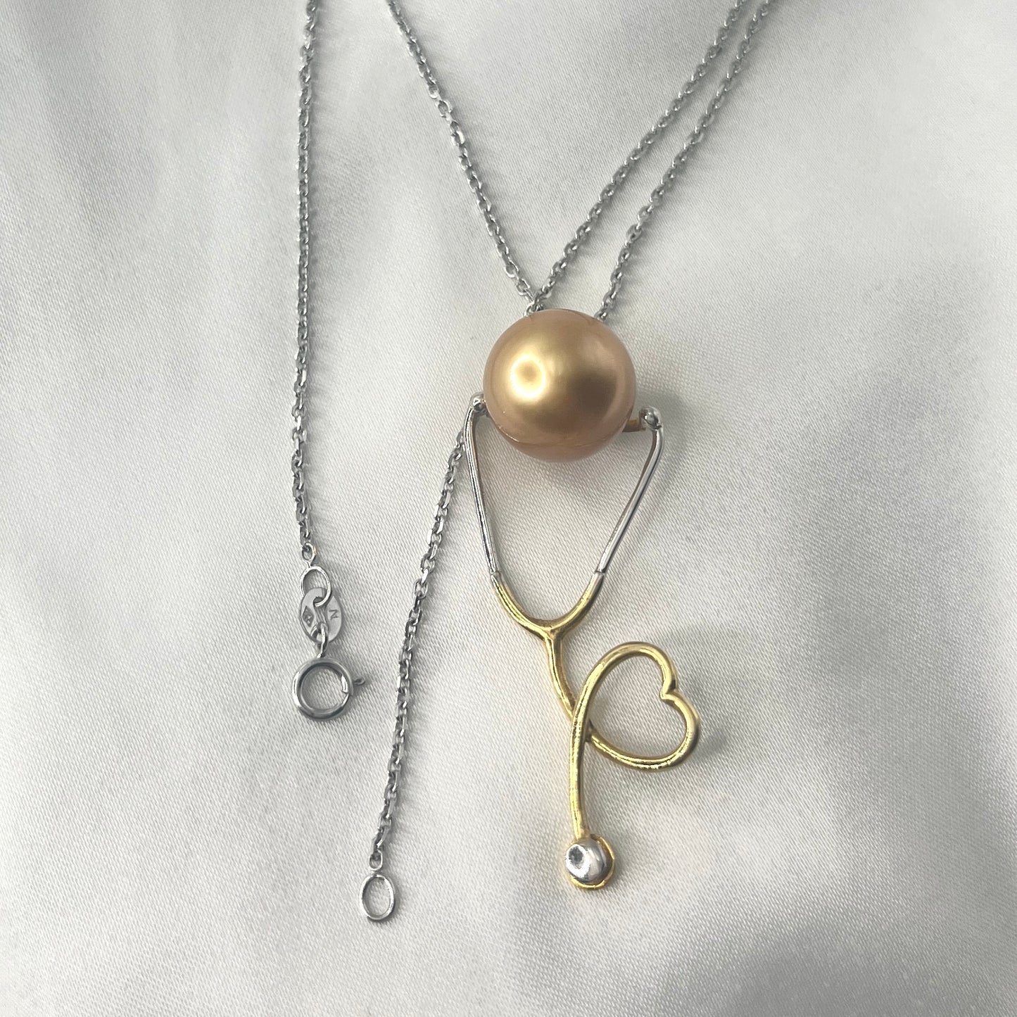 South Sea Pearl Stethoscope Necklace NL154