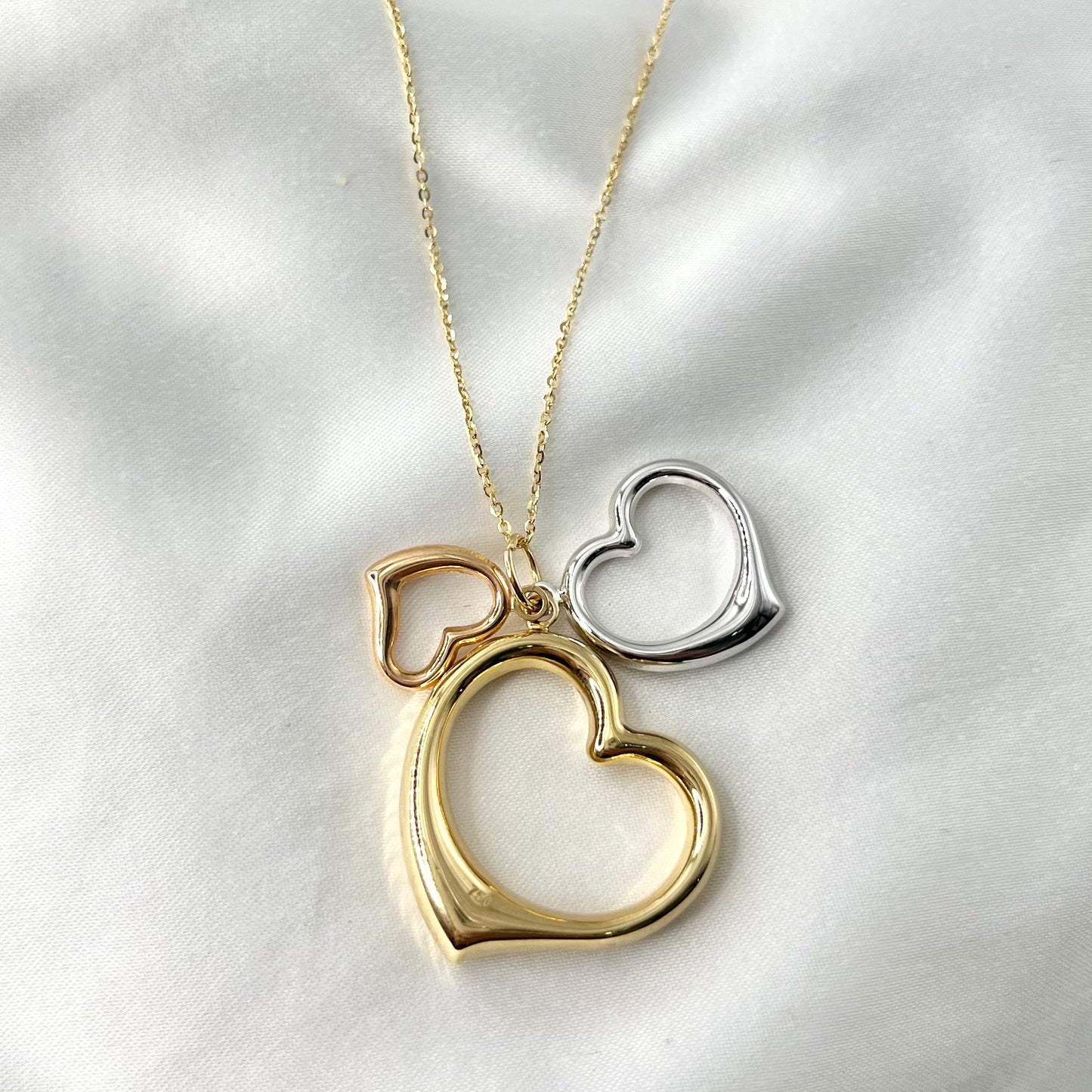 Tricolor Heart Necklace NL131