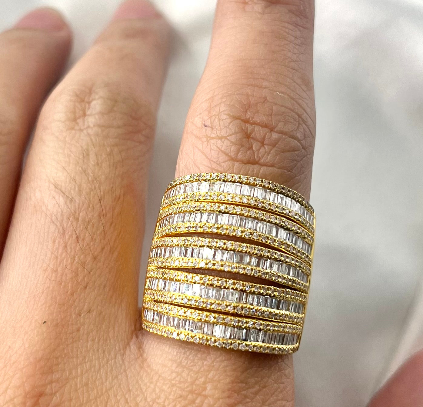 Layered Baguette Diamond Ring RG092
