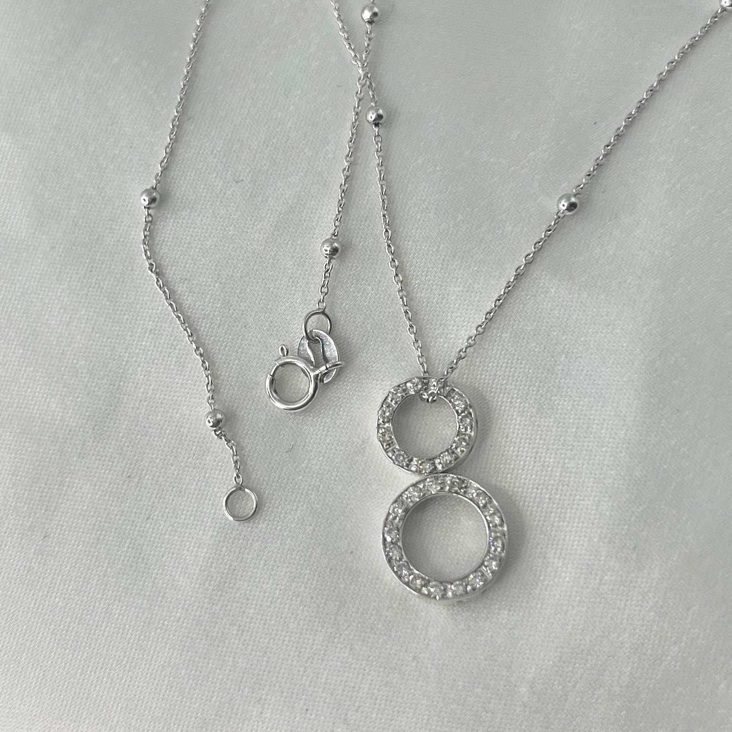 Double Circle Diamond Necklace NL170