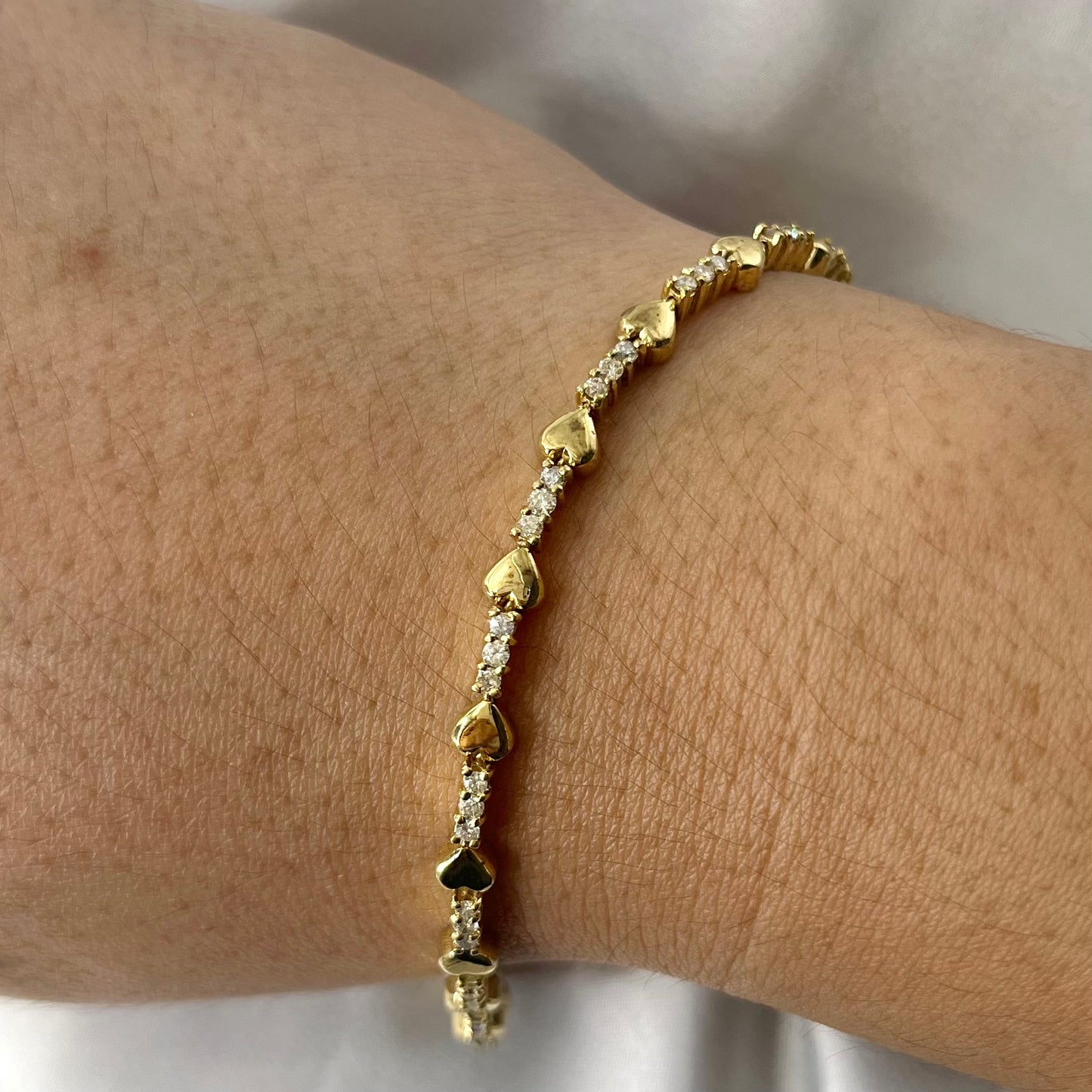 Heart Link Diamond Bracelet BR064