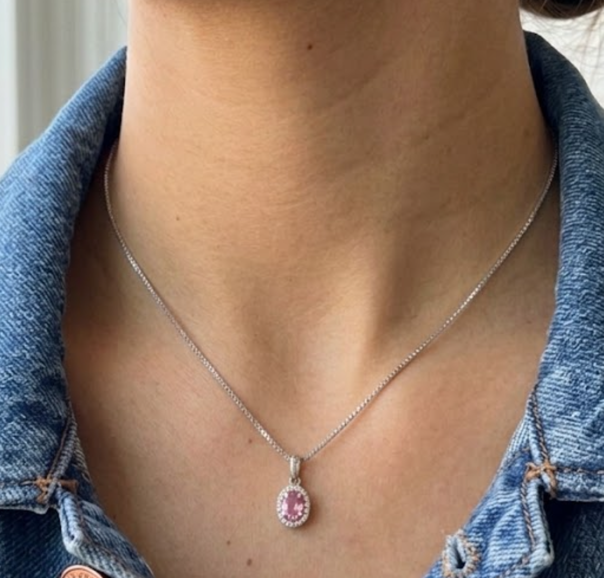 Pink Tourmaline Cabuchon Necklace NL224