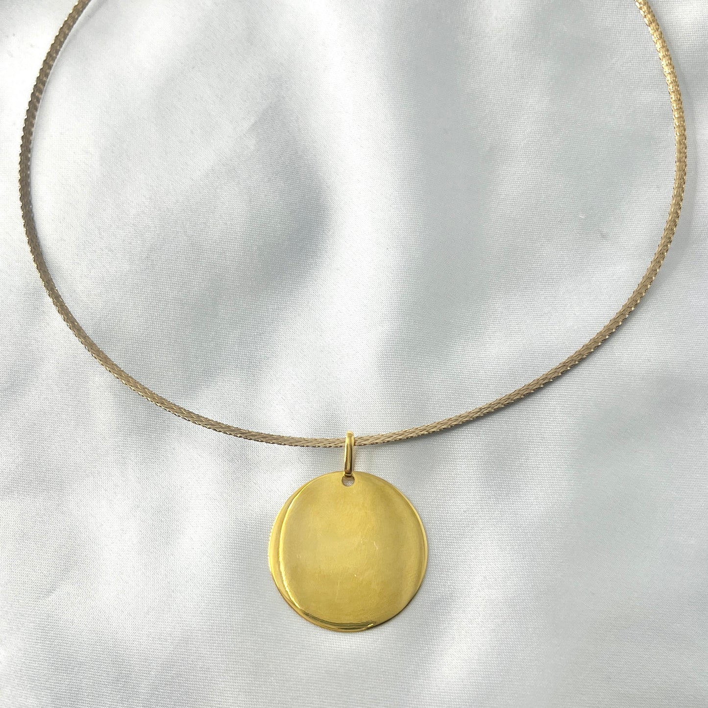 Reversible Omega Coin Necklace NL178