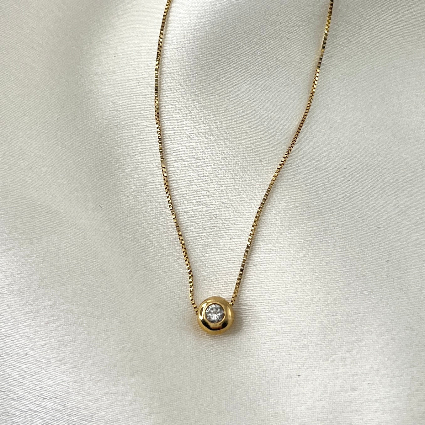 Bezel Solitaire Necklace NL148