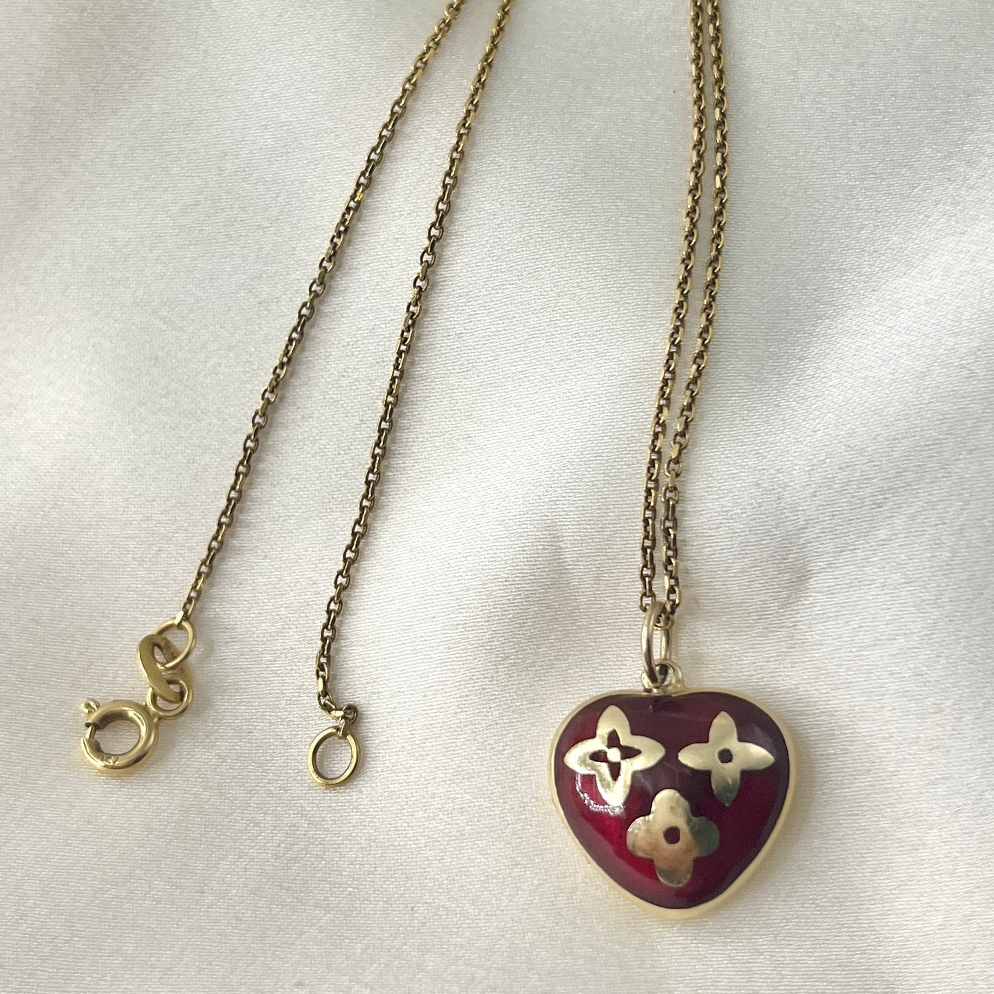 Red Heart Yellow Gold Necklace NL147