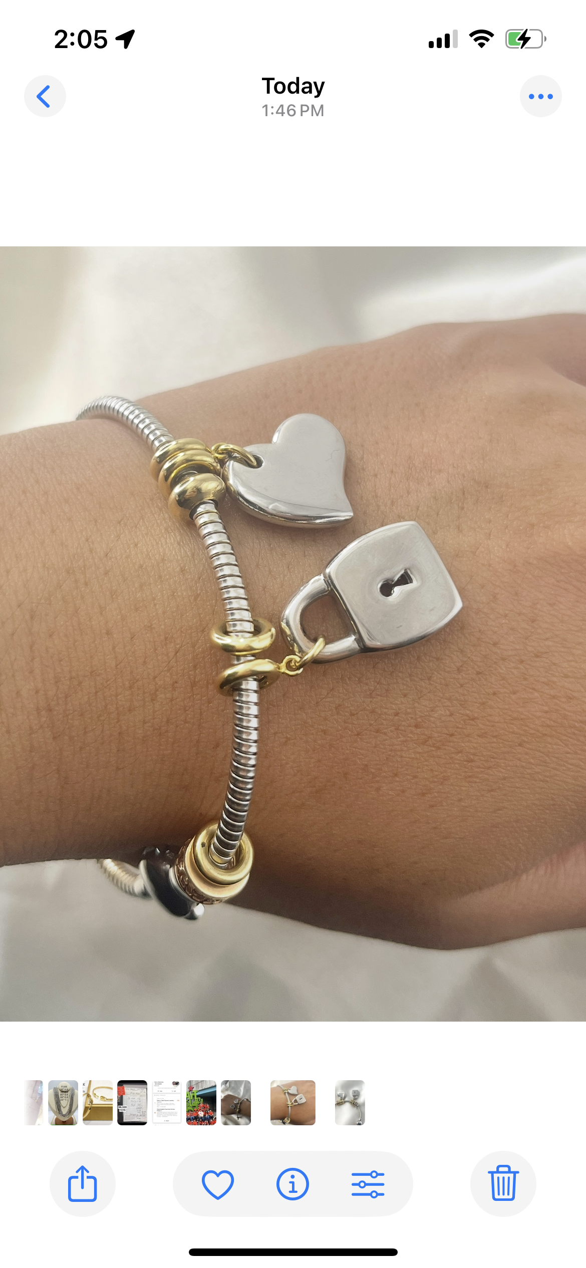 Padlock & Heart Charm Bracelet BR090