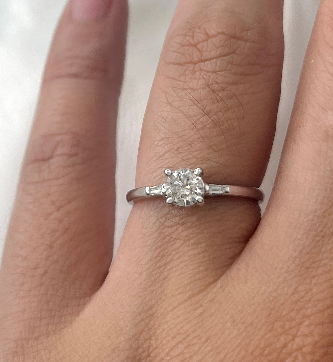 Solo Baguette Engagament Ring