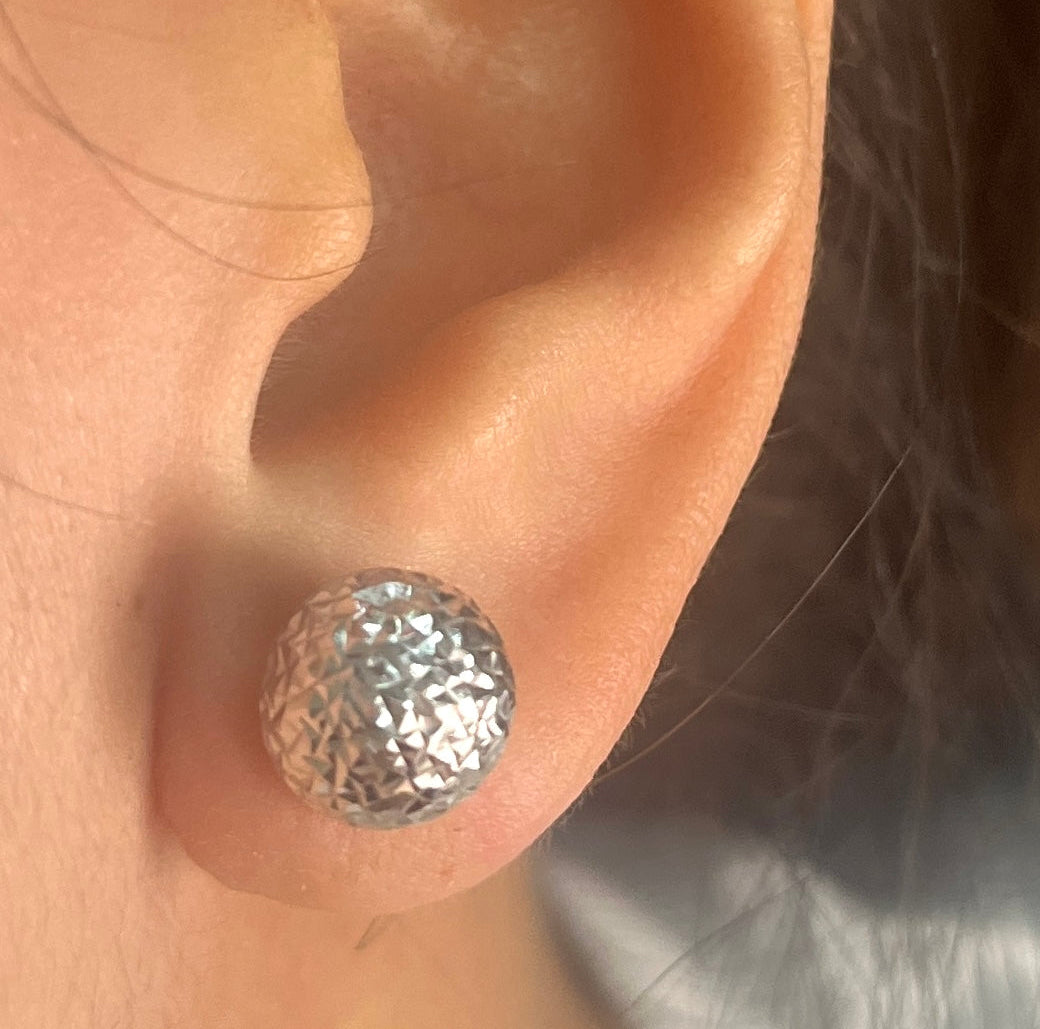 Ball White Gold Earrings GE007
