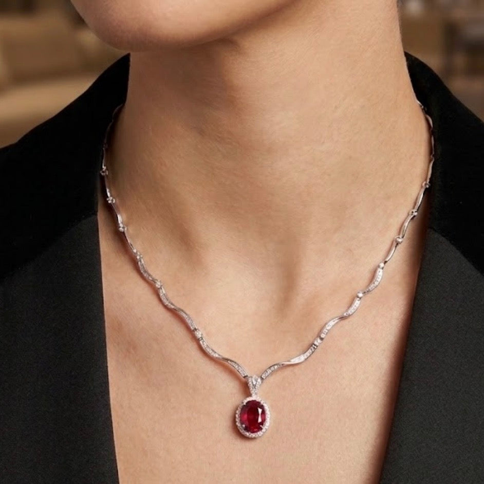 Ruby Diamond Choker NL223