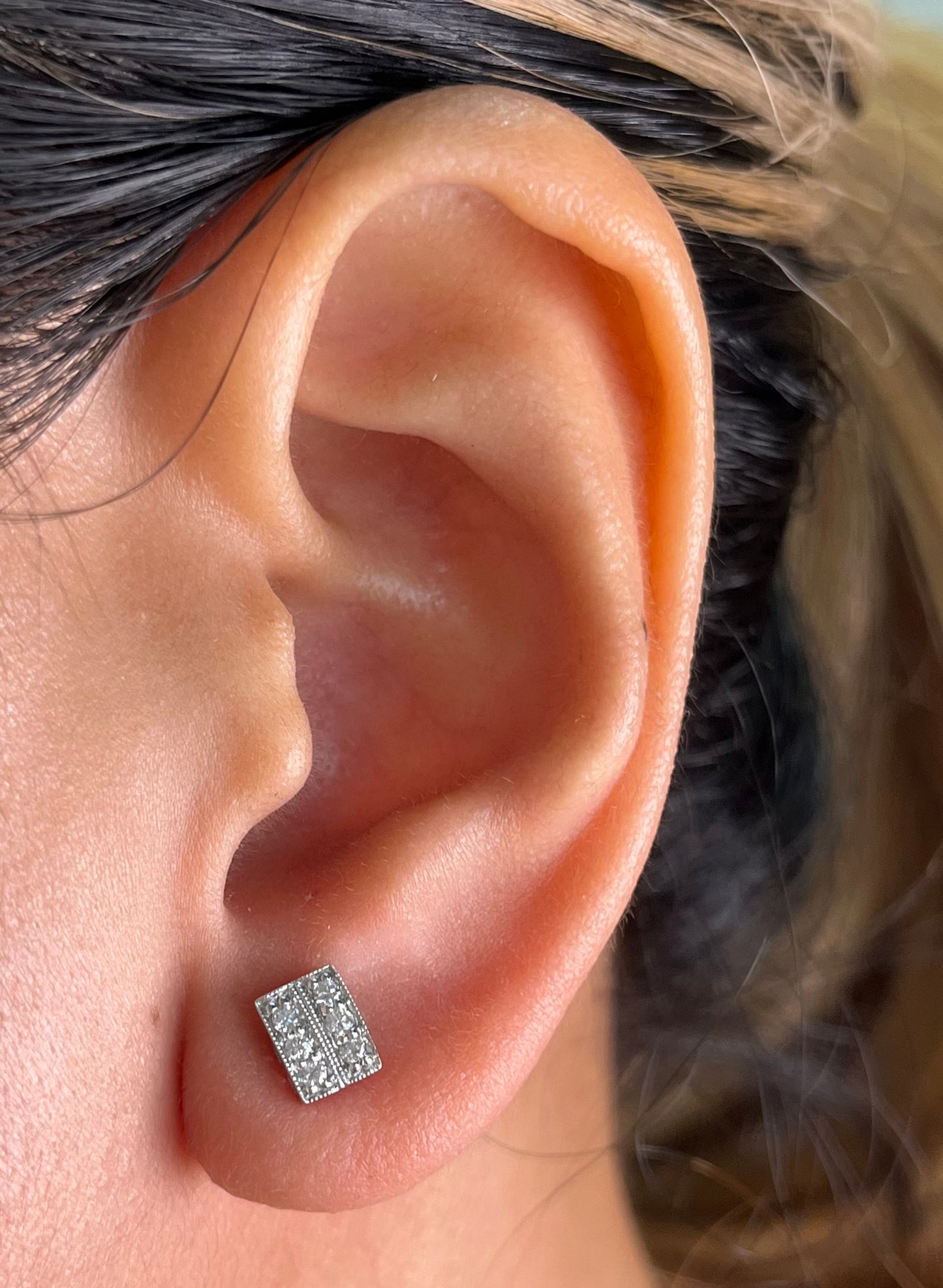 Double Bar Diamond Earrings ER083
