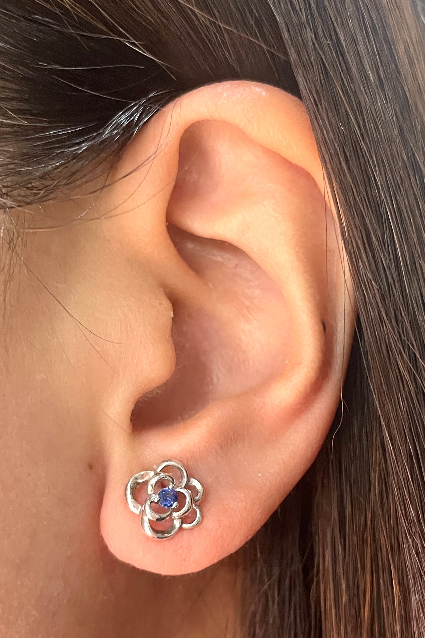 Sapphire Flower Earrings HK ER169