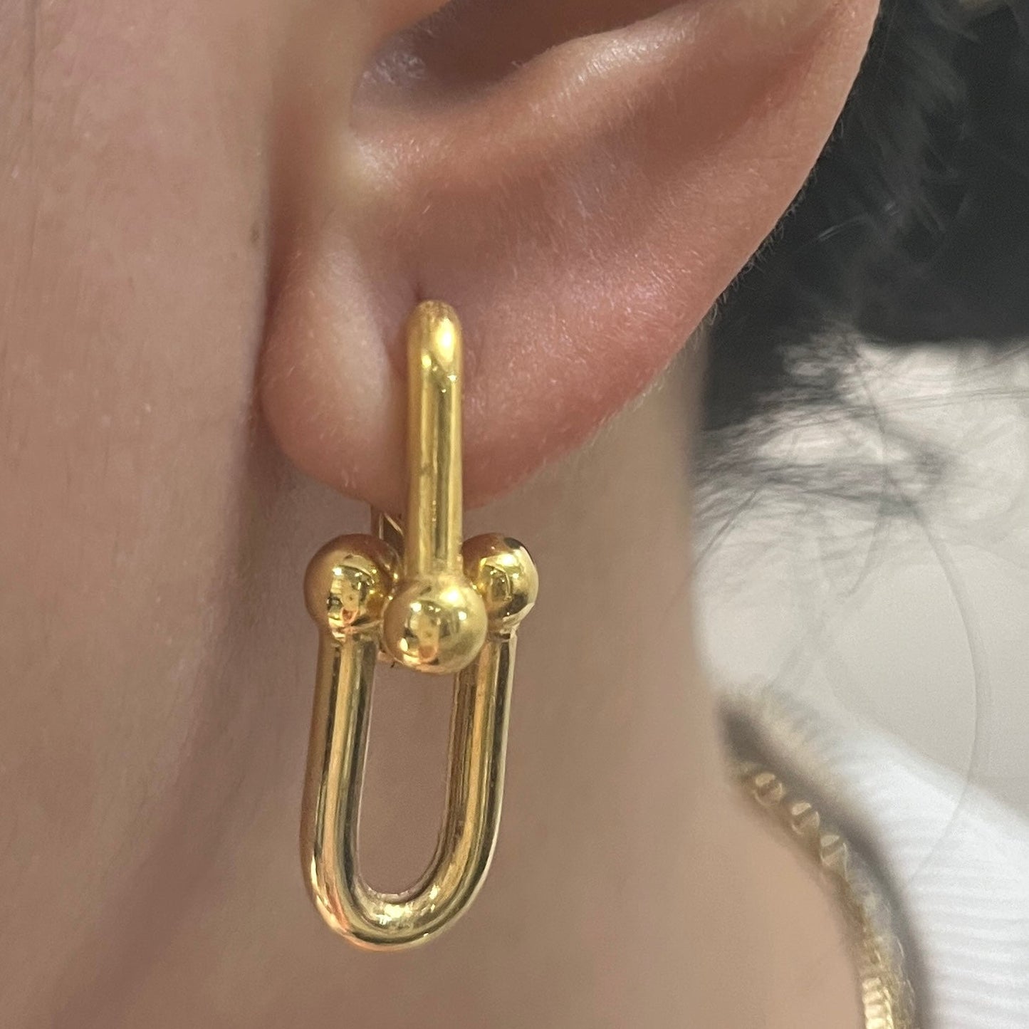 Hardware Yellow Gold EarringsER171