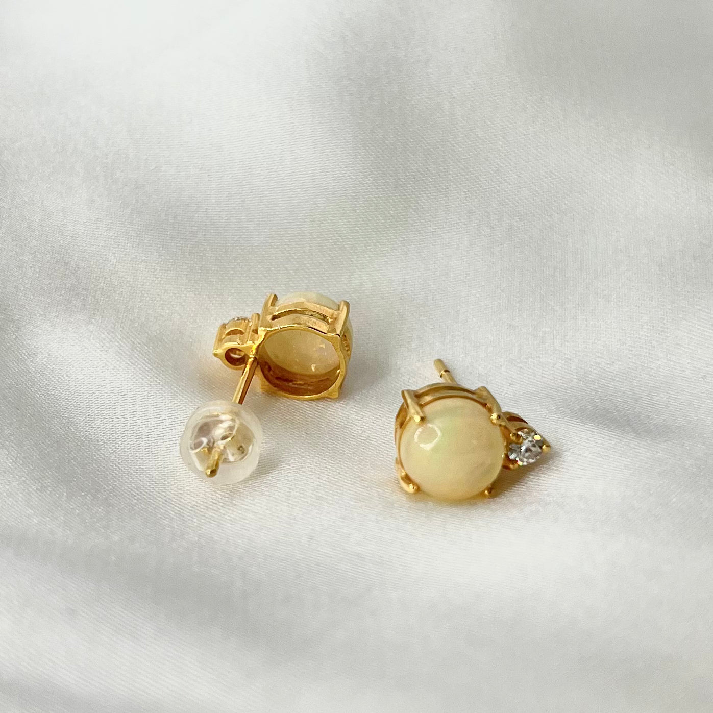 Ethiopian Opal Diamond Earrings ER054