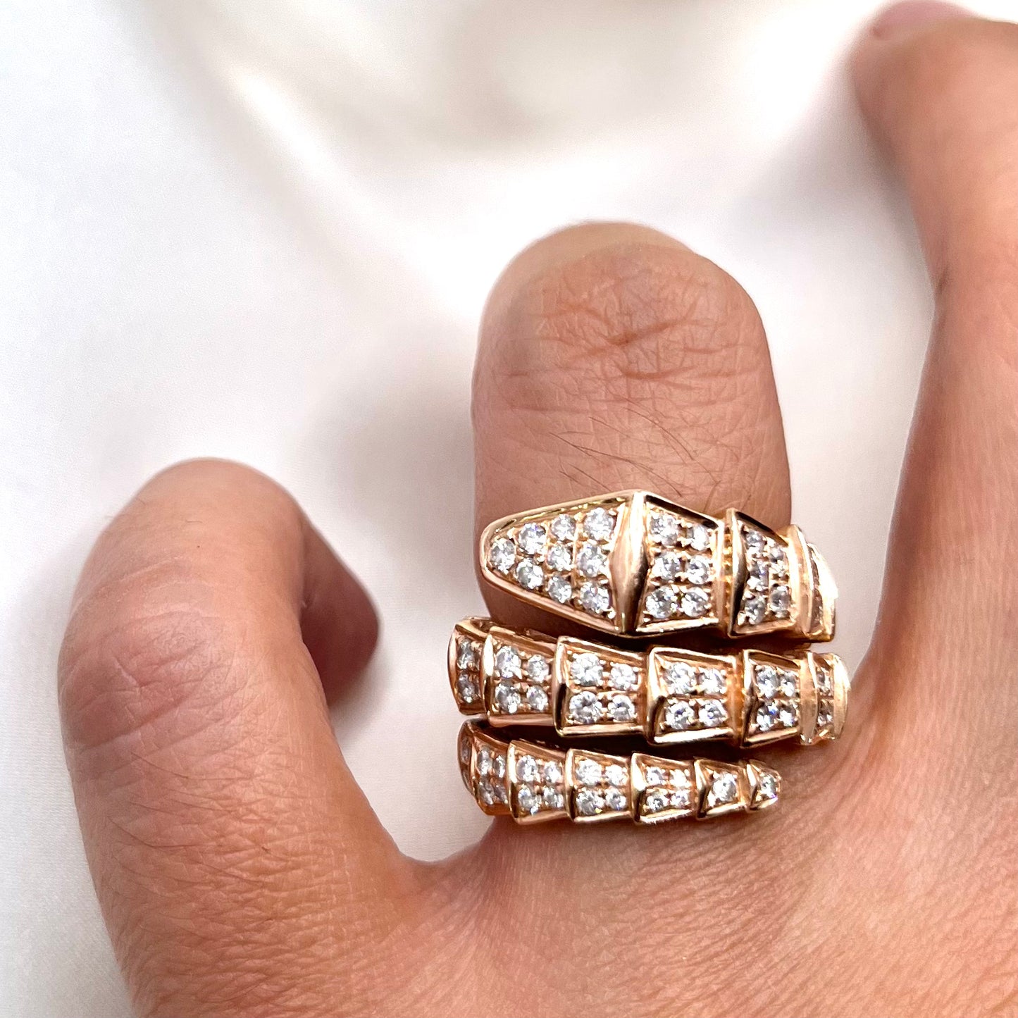 Rose Gold Serpent Diamond Ring RG014