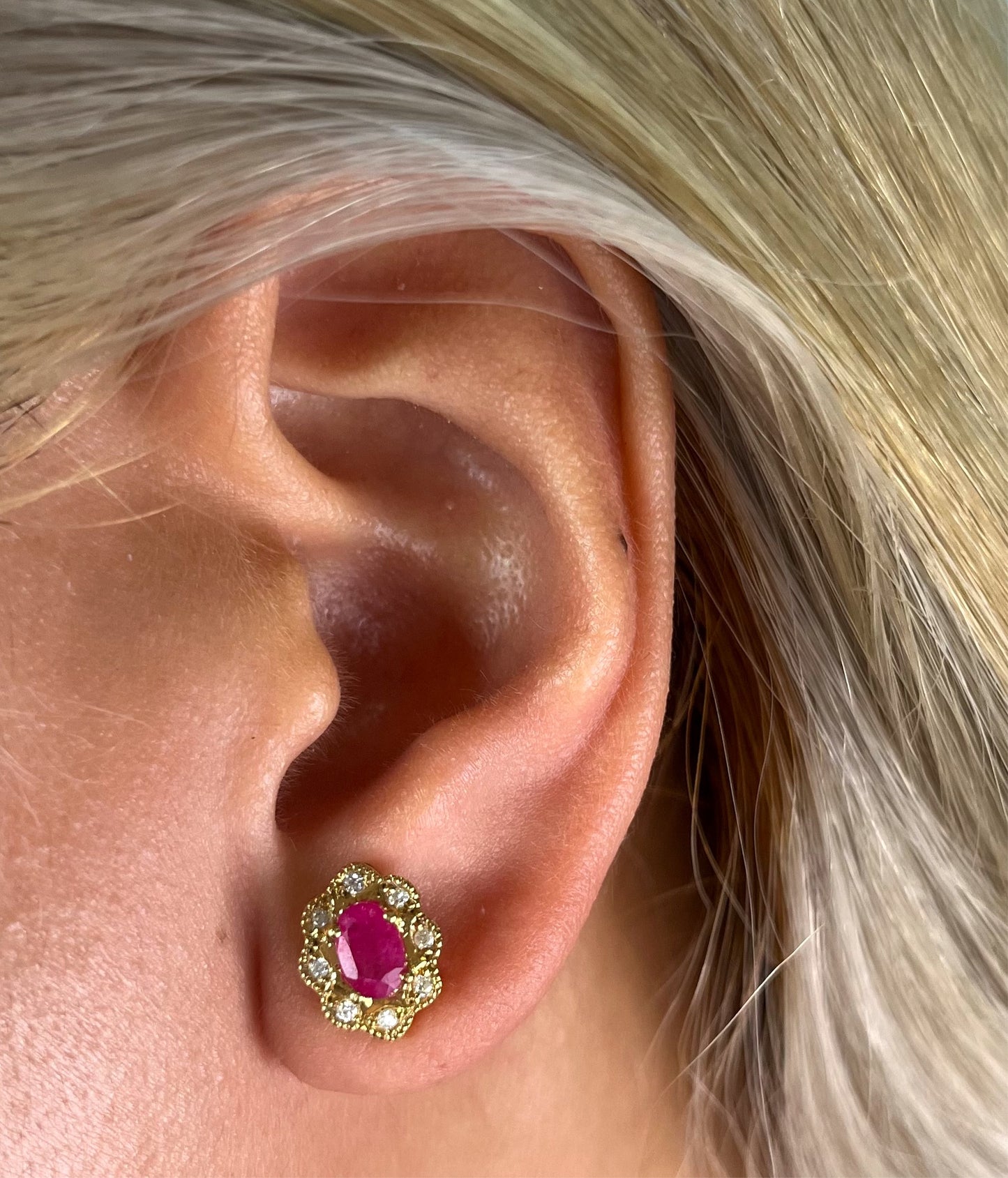 Ruby Birthstone Earrings ER041