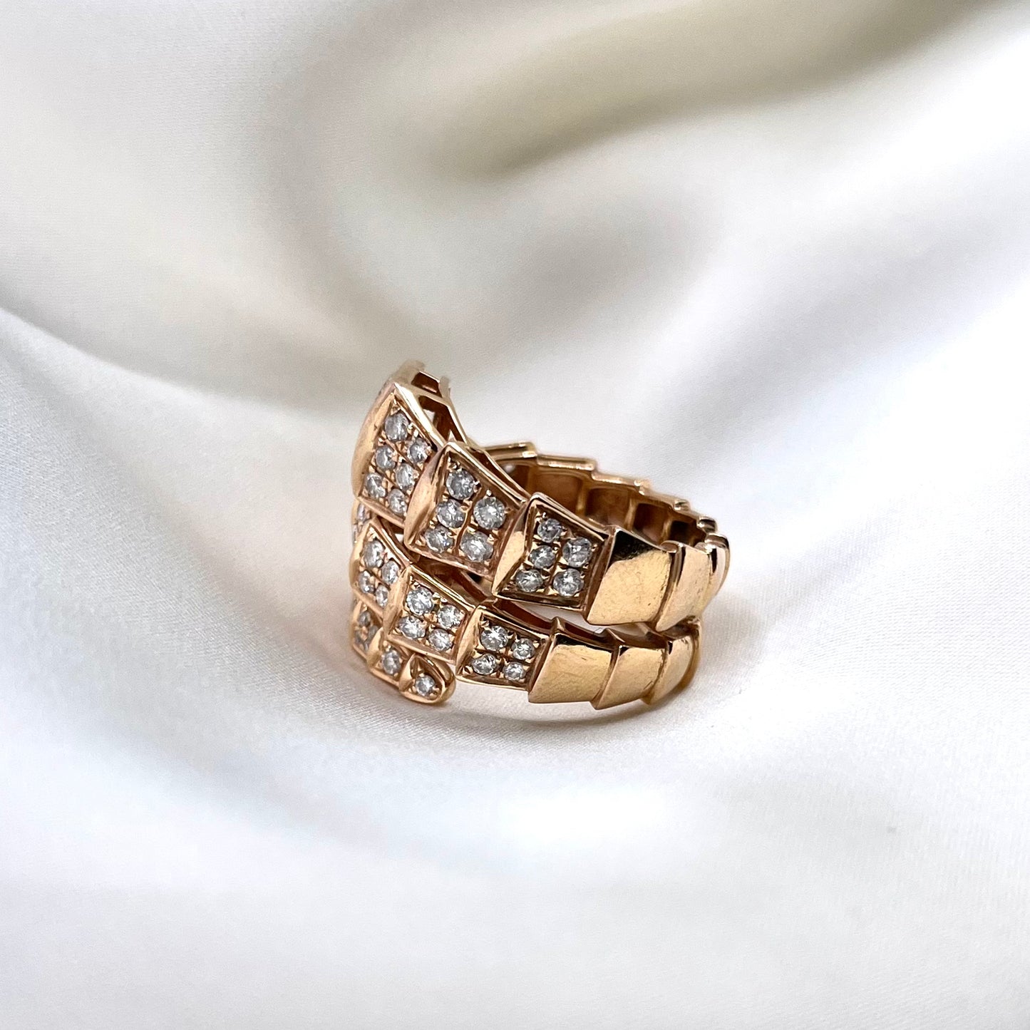 Rose Gold Serpent Diamond Ring RG014