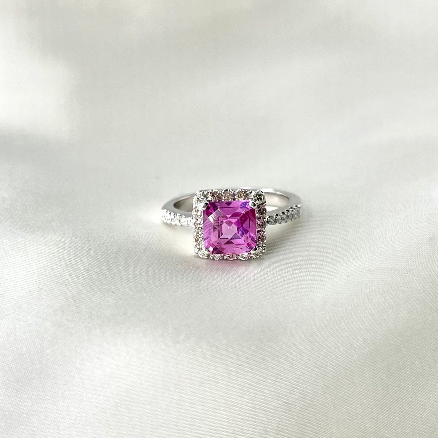 Pink Topaz Diamond Ring RG033