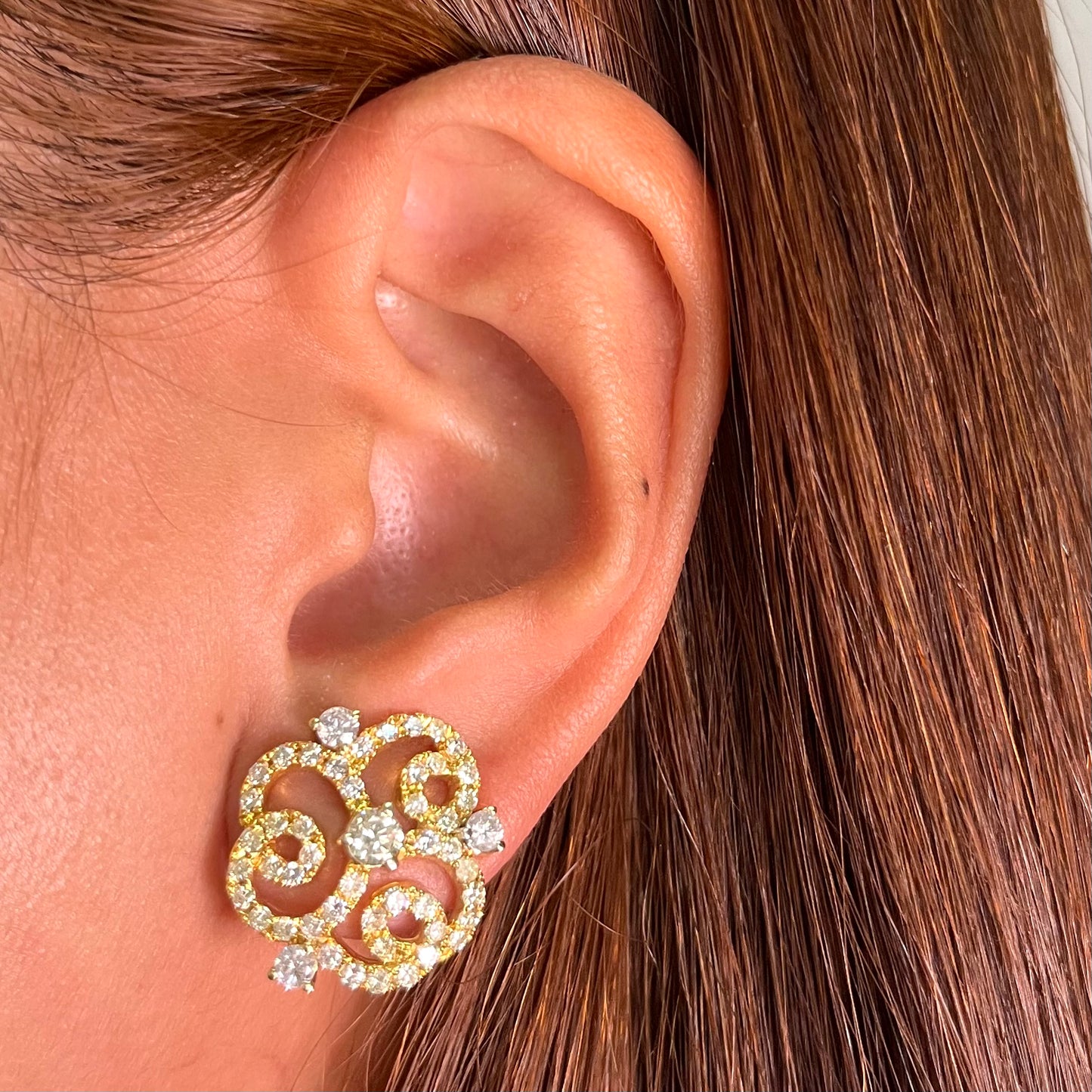 Floral Diamond Earrings ER009