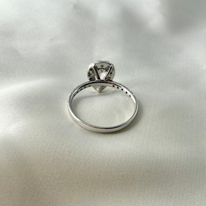 GIA Pear Shaped Diamond Halo Ring ER018