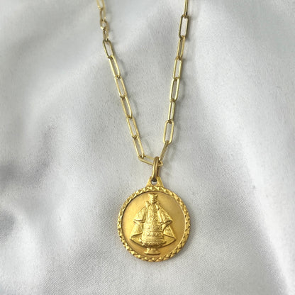 Medallion Paperclip Necklace NL168