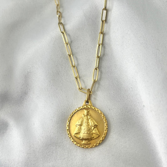 Medallion Paperclip Necklace NL168