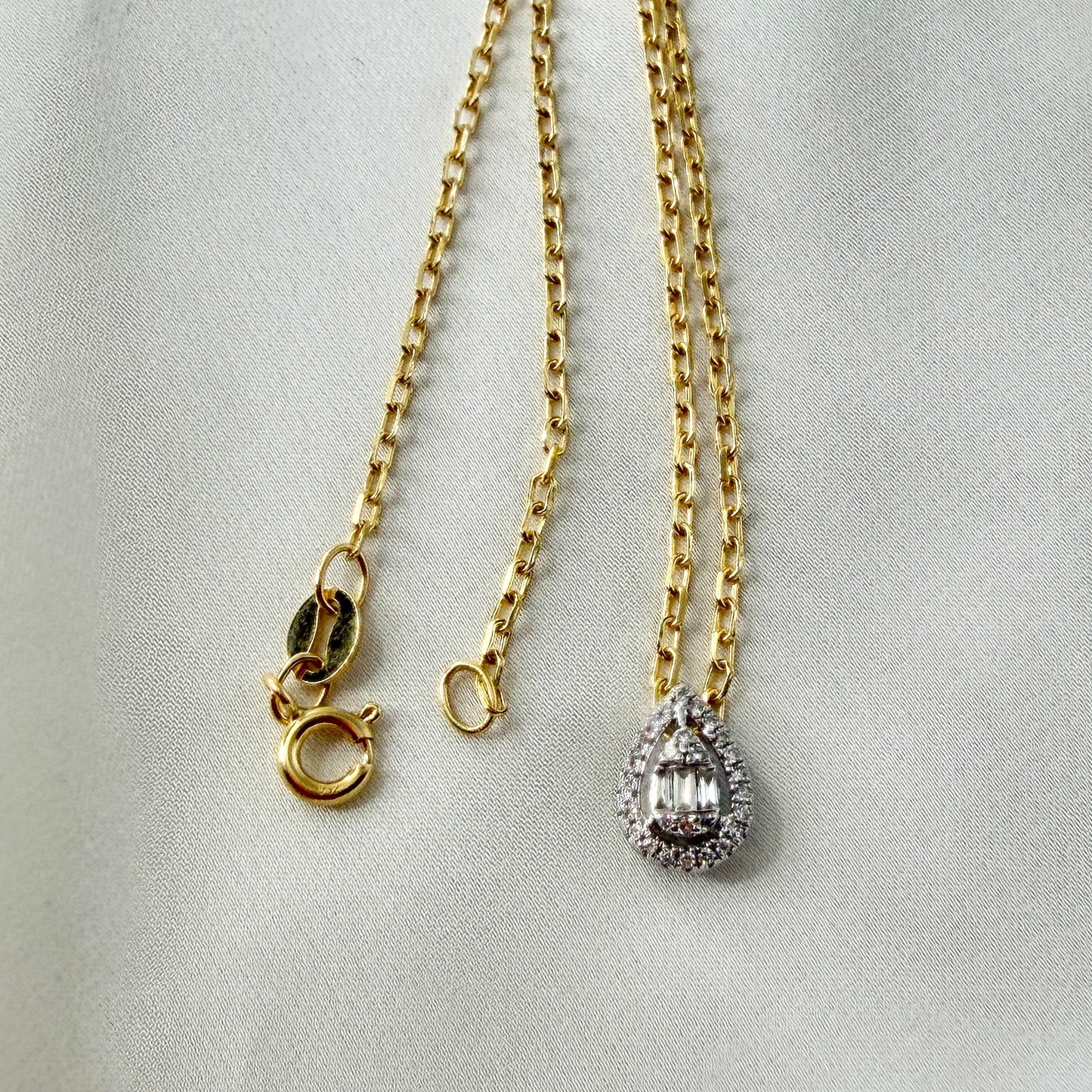 Pear Illusion Diamond Necklace NL219