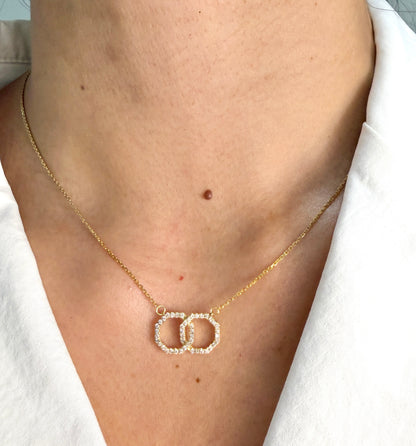 Interlocking Circle Diamond Necklace NL204