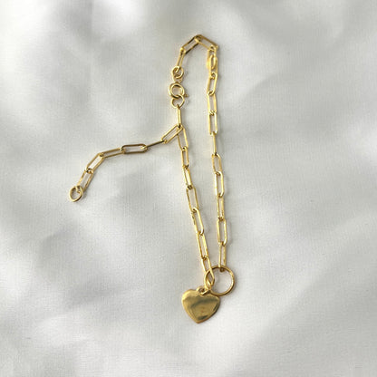 Paperclip Hear Charm Bracelet BR109