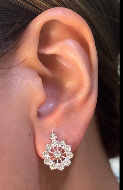 HK Diamond Snowflake Design Earrings ER116